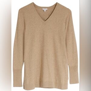 J. Jill Classic Camel V-Neck Sweater